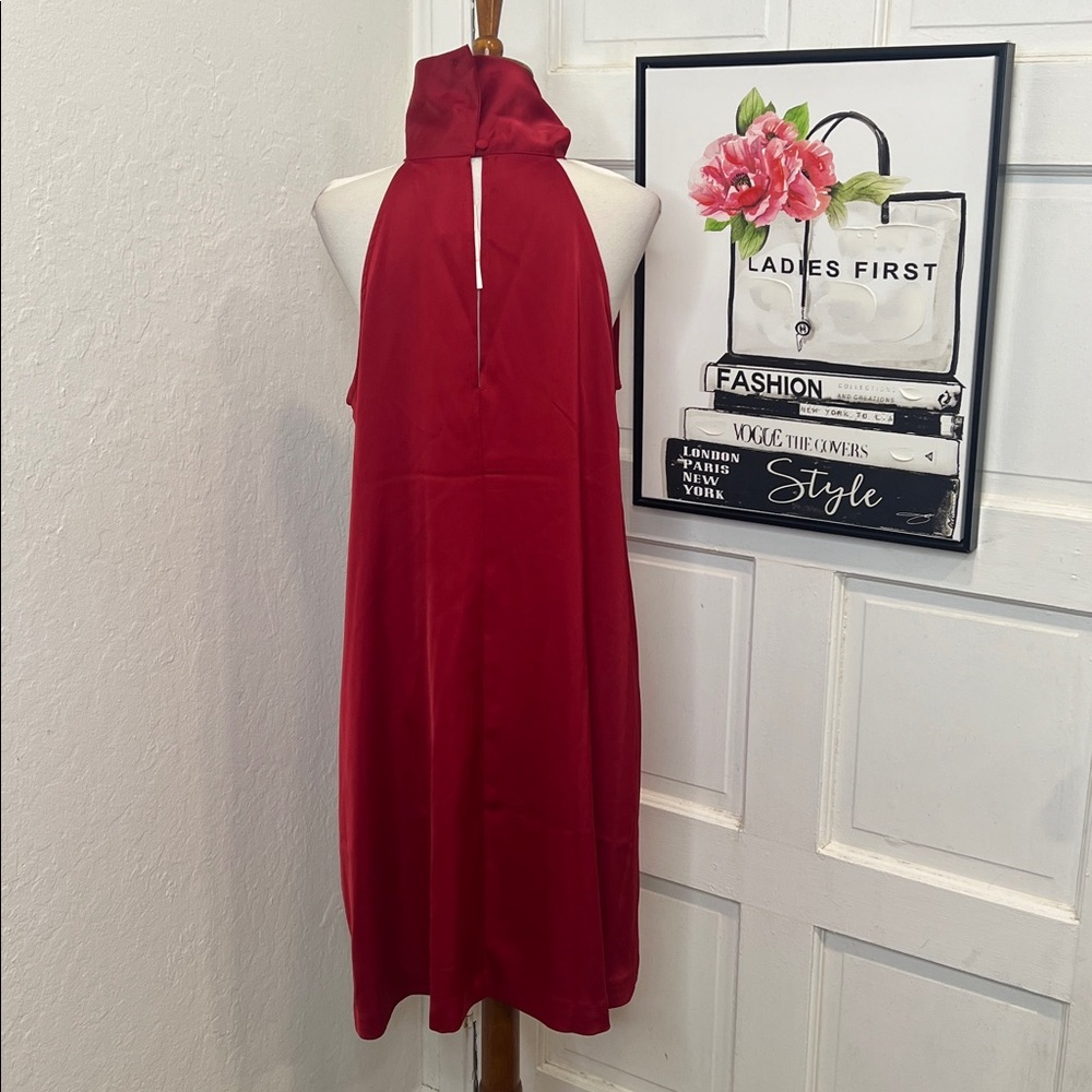NWT Banana Republic Red Satin Mini Dress Size S - Picture 6 of 11
